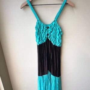 Women’s blue and brown dress